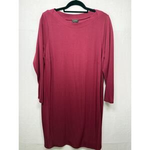 J.Jill Wearever Collection Knit Sheath Dress, Bordeaux, Plus 1X - NEW!
